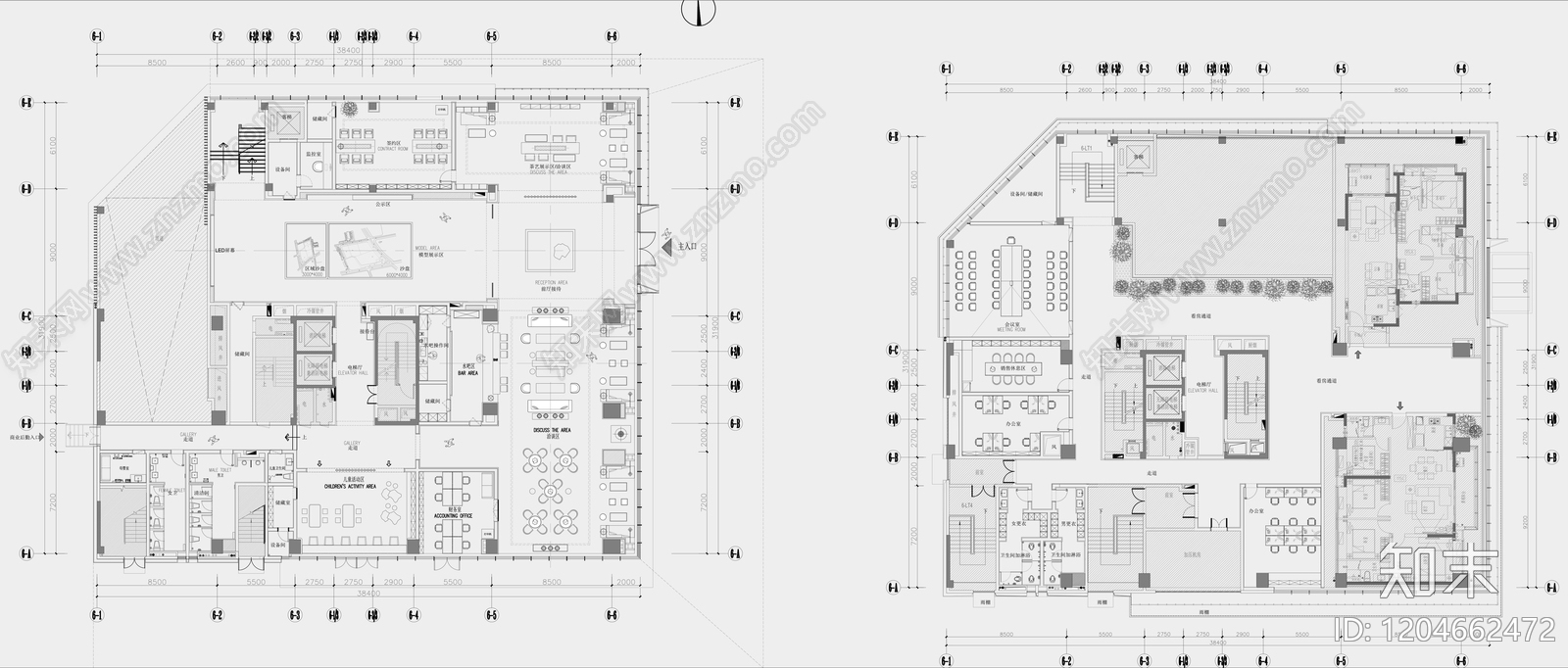 现代会所cad施工图下载【ID:1204662472】