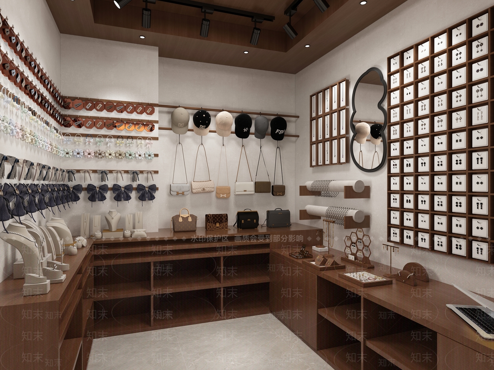 现代复古珠宝店3D模型下载【ID:1204662839】