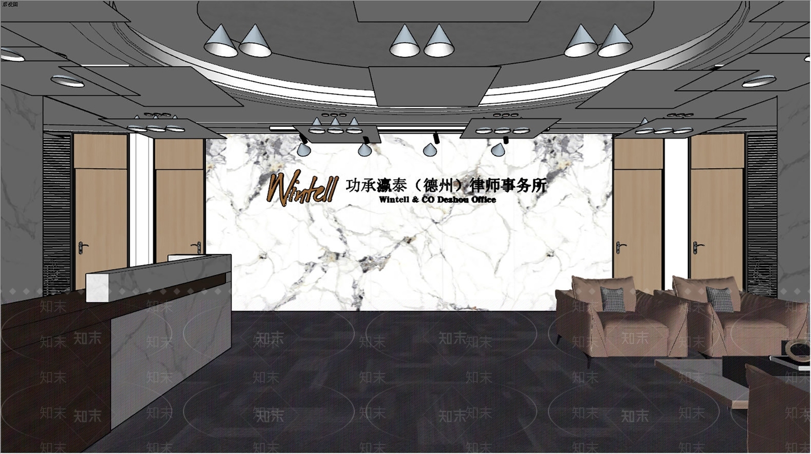 现代办公大堂SU模型下载【ID:1204663441】