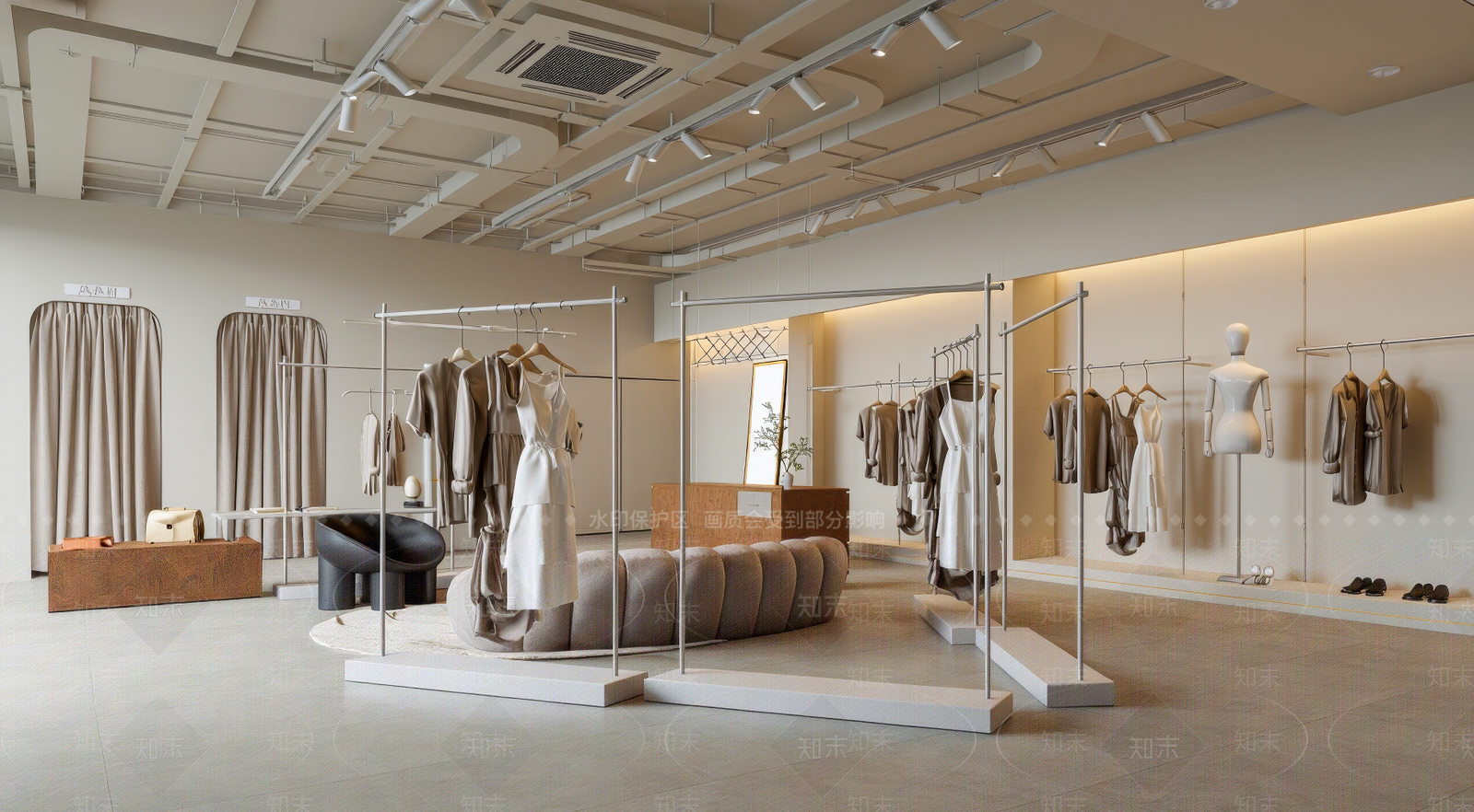 侘寂服装店SU模型下载【ID:1204664817】