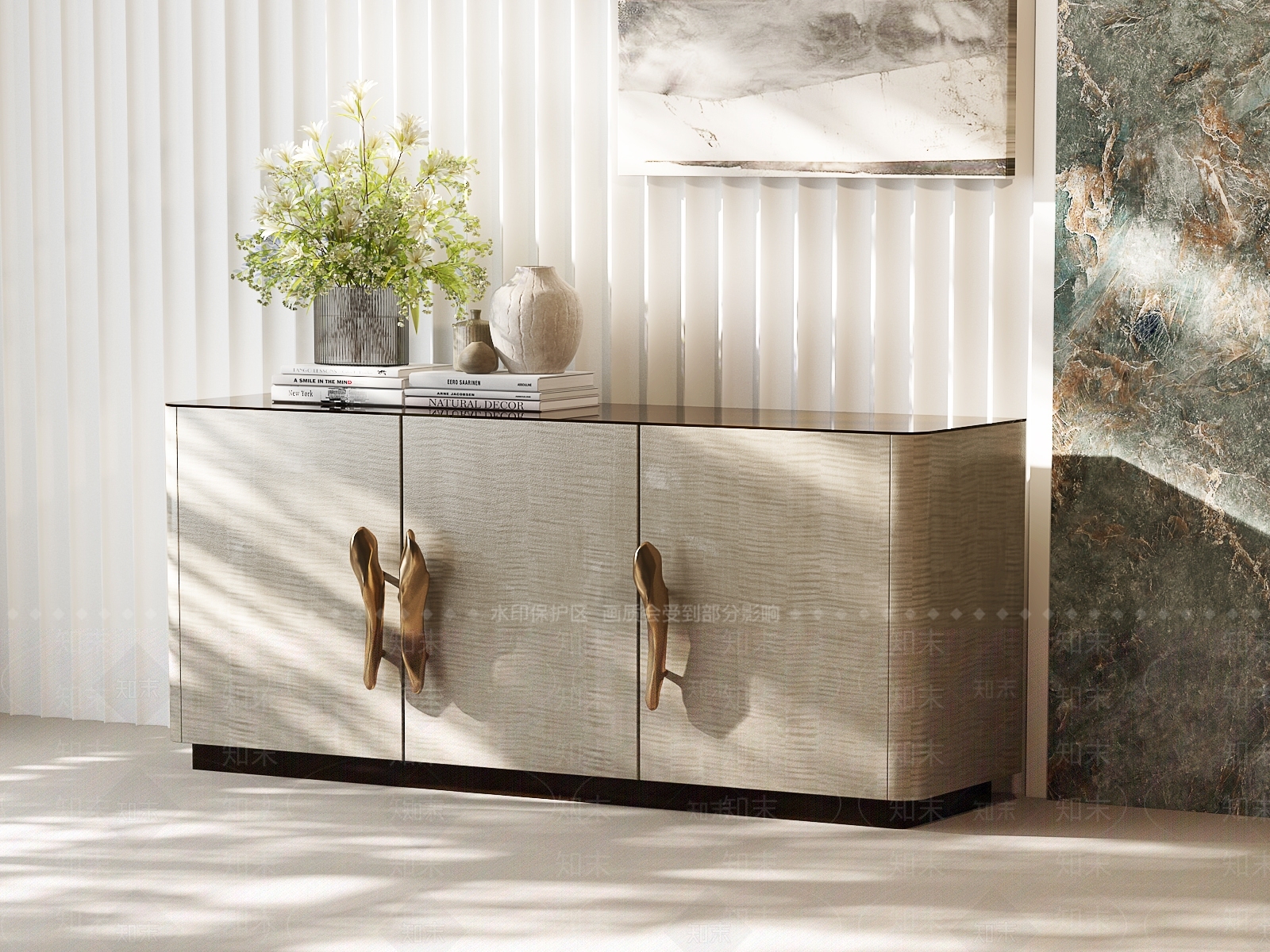 意式轻奢玄关柜3D模型下载【ID:1204673561】