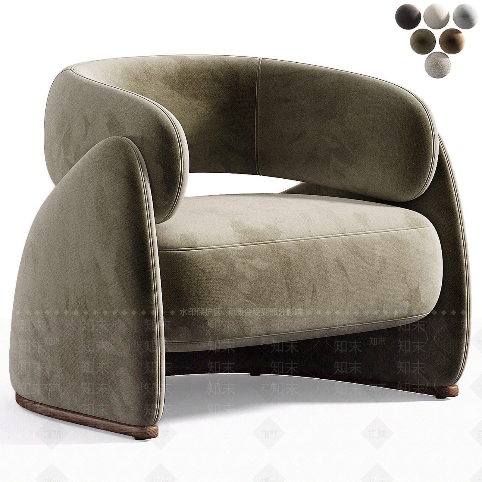现代单人沙发3D模型下载【ID:1204675482】