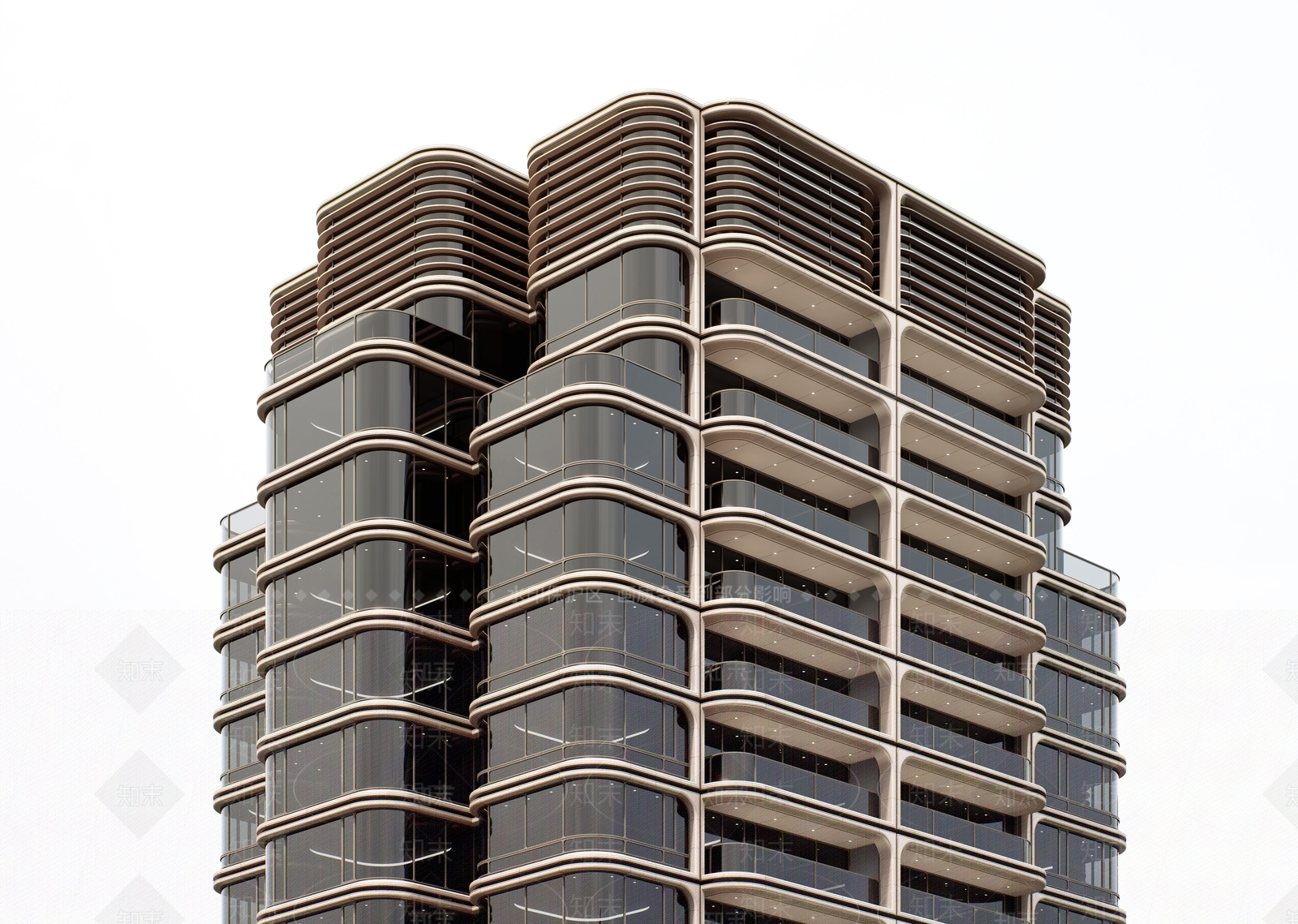 现代轻奢高层住宅SU模型下载【ID:1204677060】