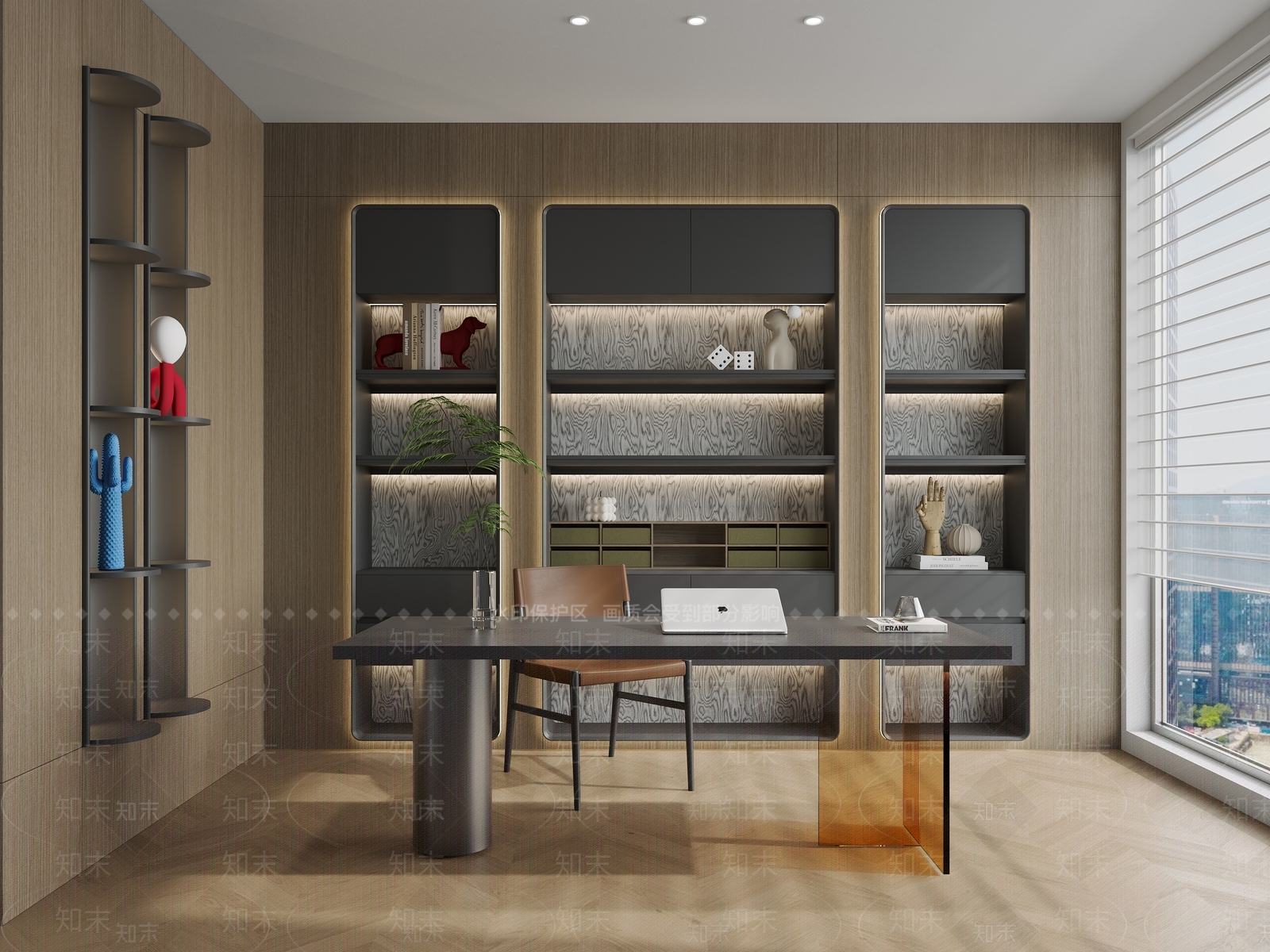 现代意式书房3D模型下载【ID:1204677190】