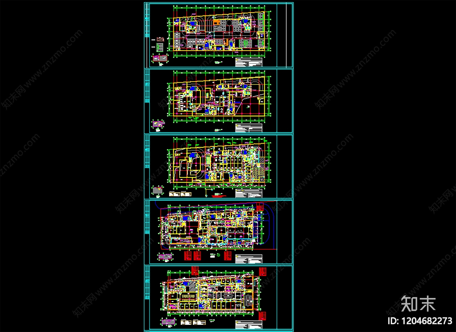 现代行政机构建筑cad施工图下载【ID:1204682273】
