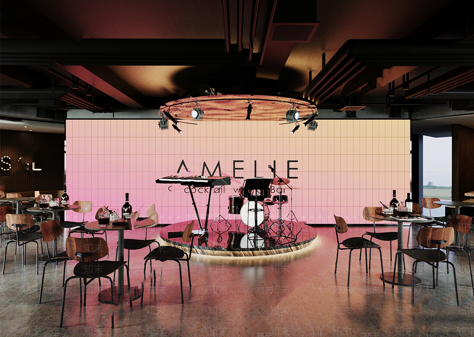 现代工业酒吧SU模型下载【ID:1204716648】