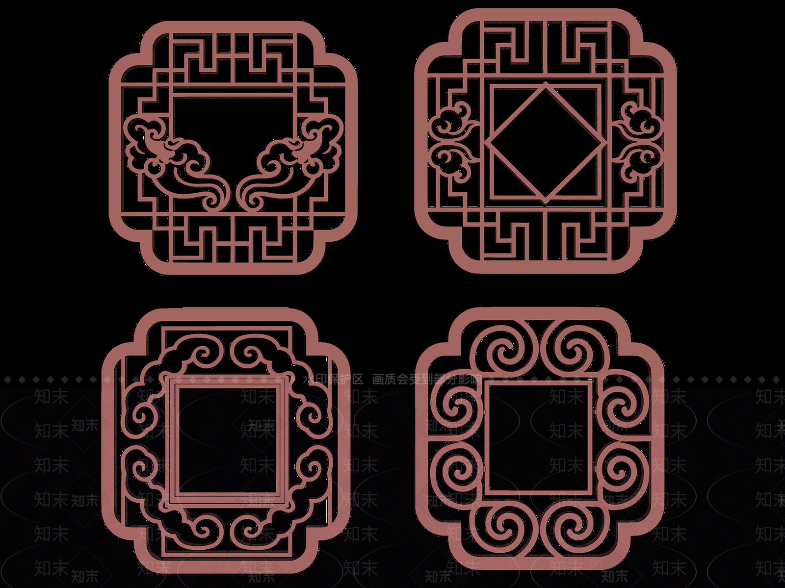 新中式中式镂花窗SU模型下载【ID:1204682751】