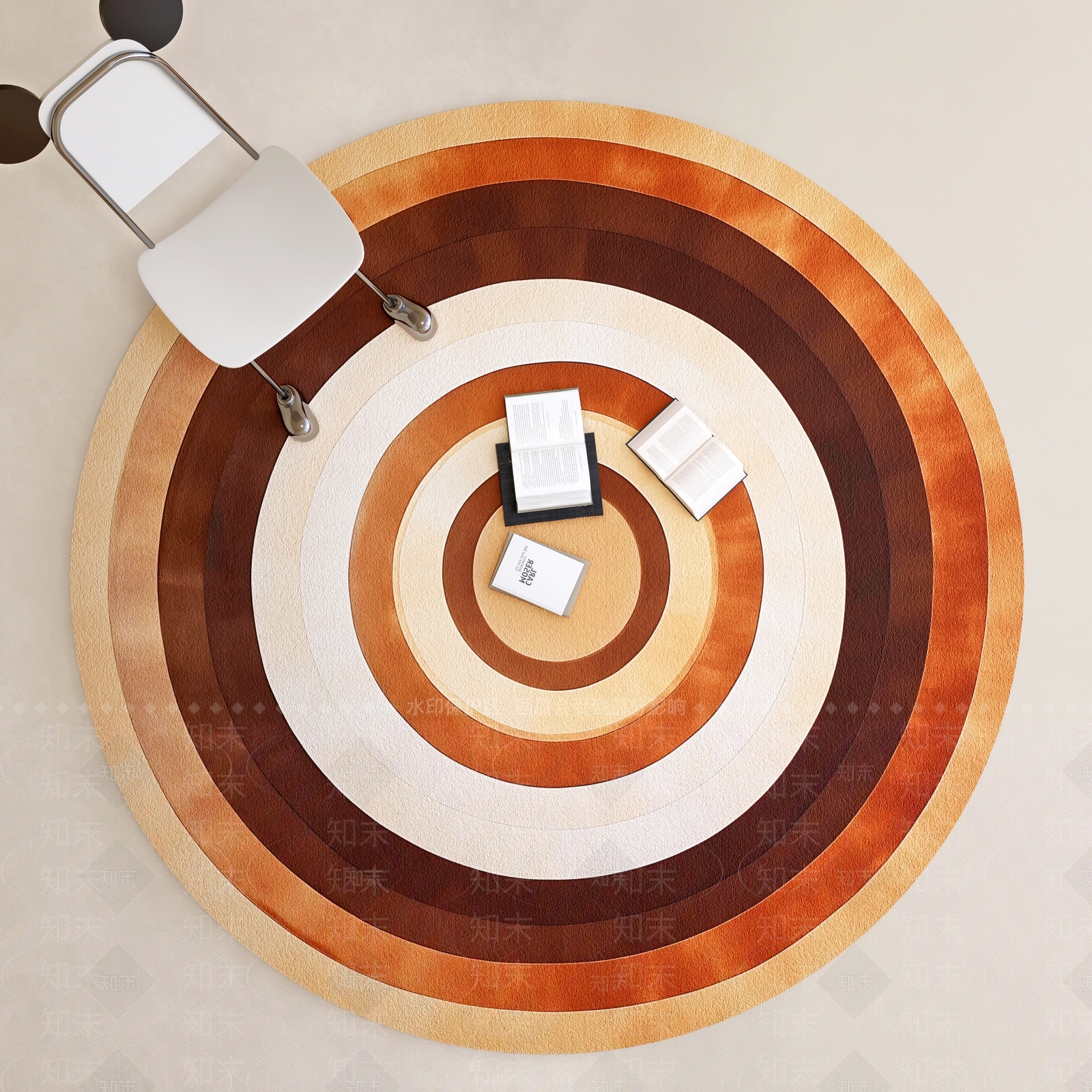 欧式现代圆形地毯SU模型下载【ID:1204683704】