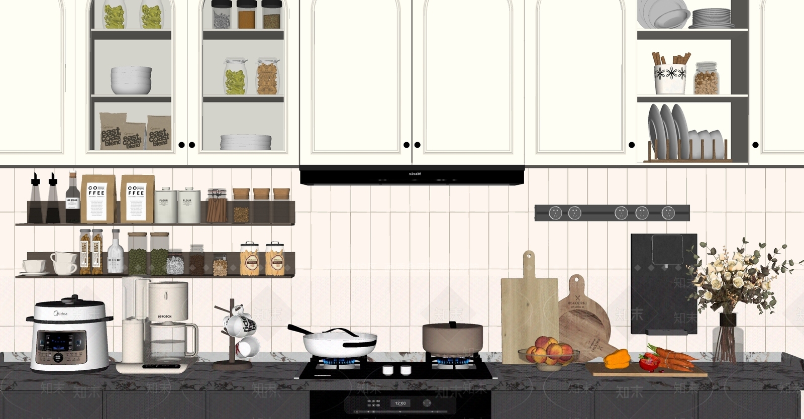 厨房用品组合SU模型下载【ID:1204684405】
