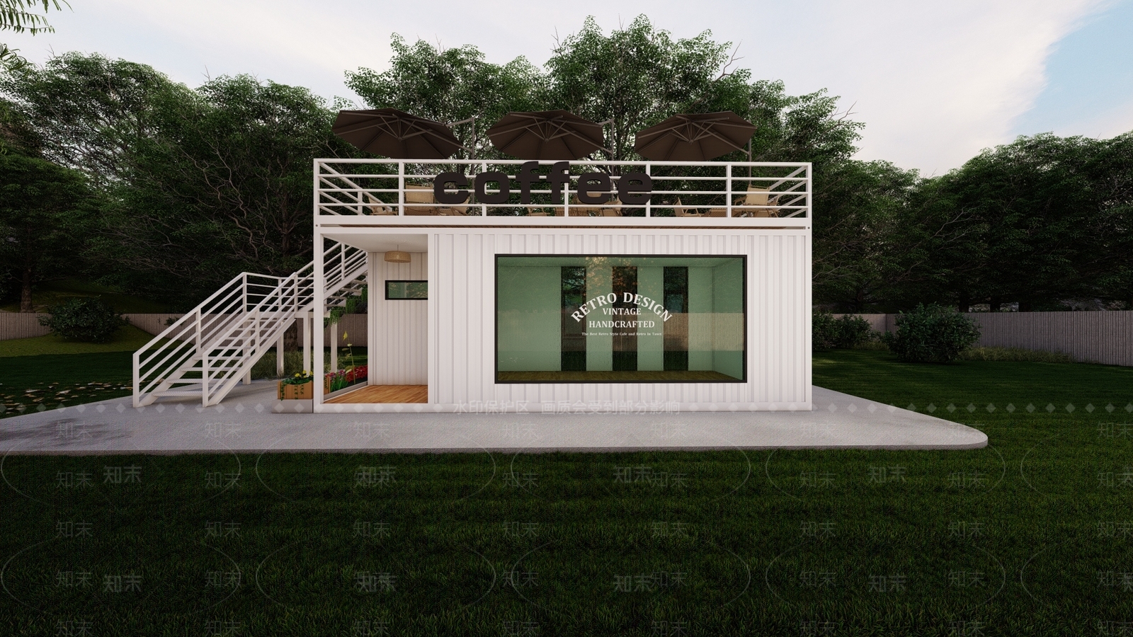 工业简约餐饮建筑SU模型下载【ID:1204685373】