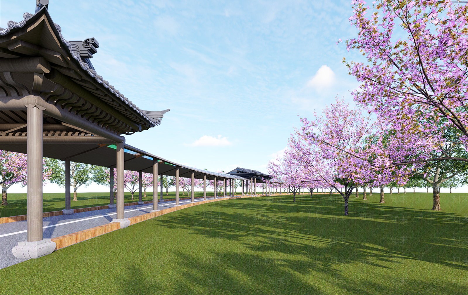 新中式景观公园SU模型下载【ID:1204685628】
