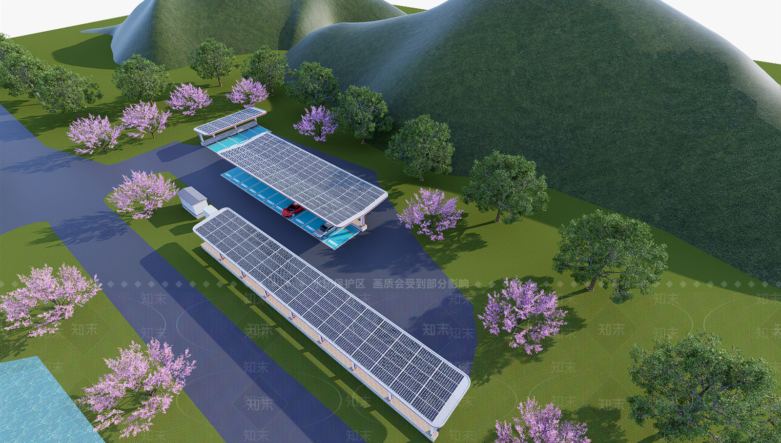 新中式景观公园SU模型下载【ID:1204685965】