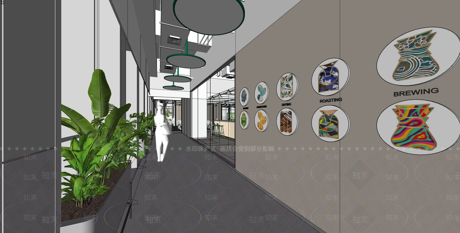 现代工业办公走廊SU模型下载【ID:1204686088】