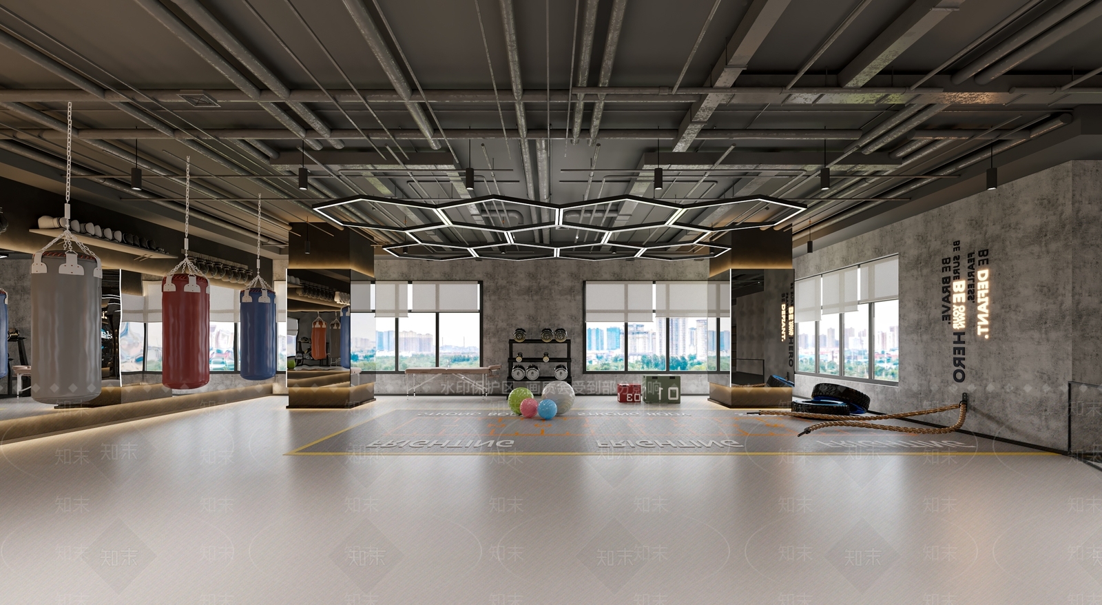 现代工业健身房3D模型下载【ID:1204687074】