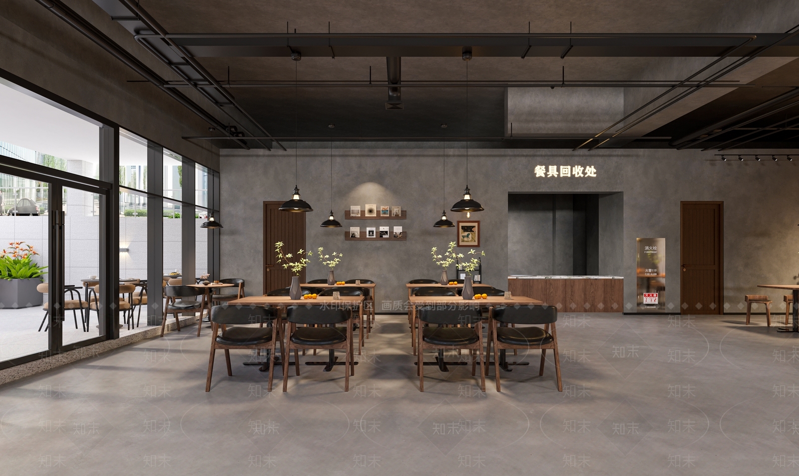 工业自助餐厅3D模型下载【ID:1204687238】