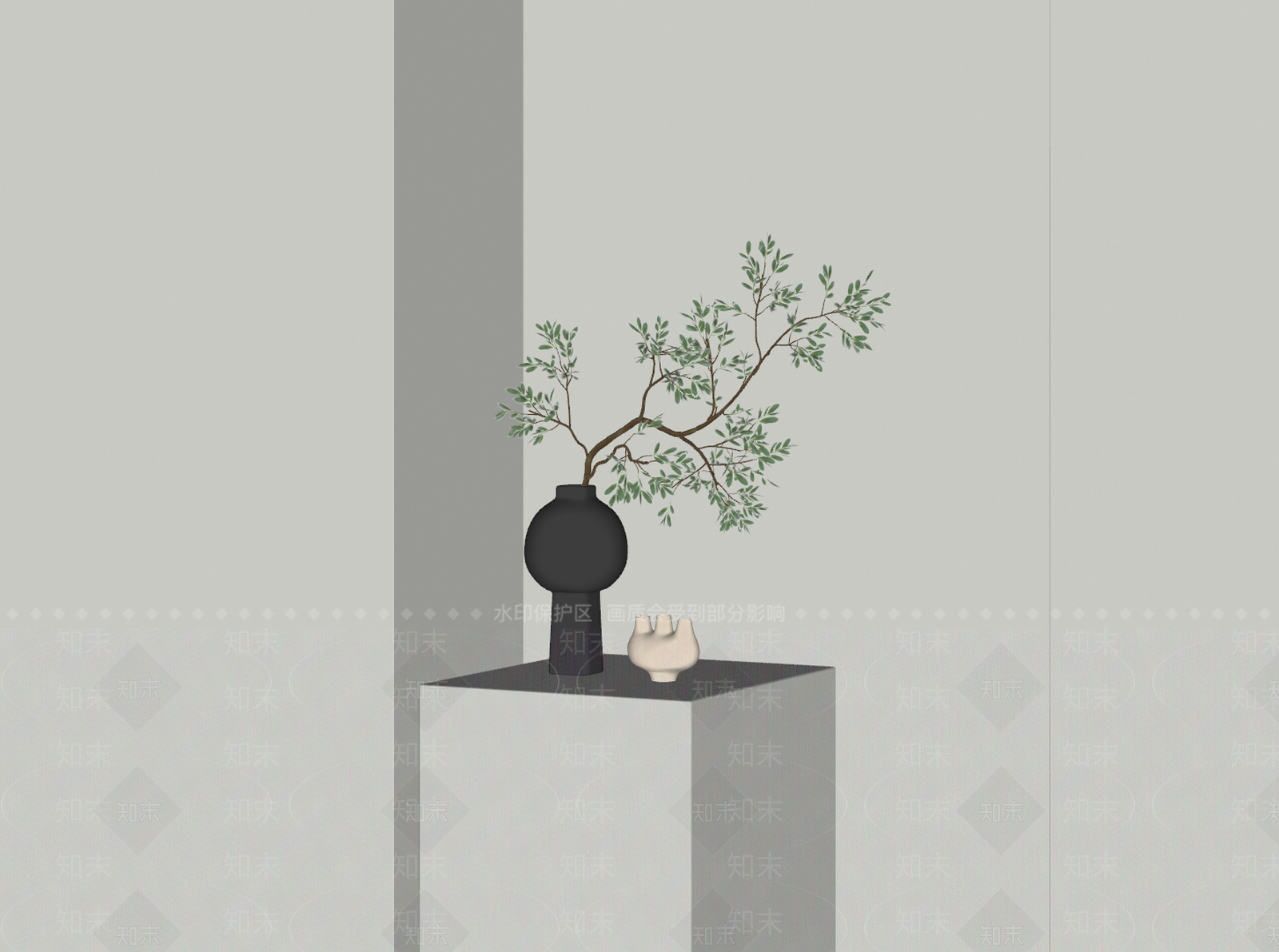 侘寂中古花瓶SU模型下载【ID:1204687217】