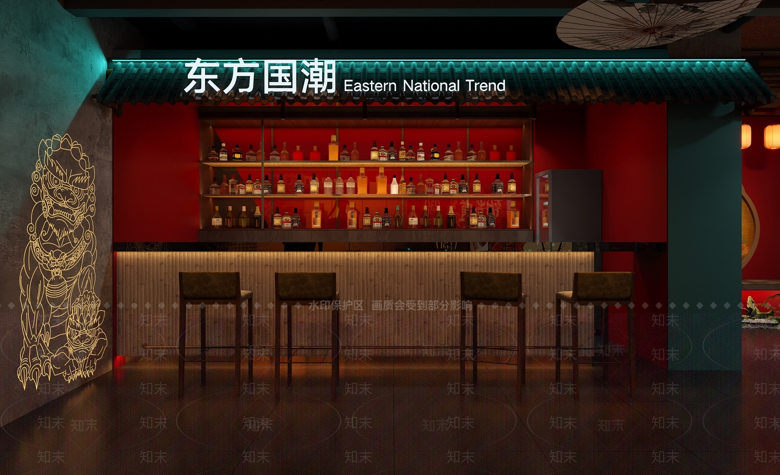 新中式现代酒吧3D模型下载【ID:1204687300】