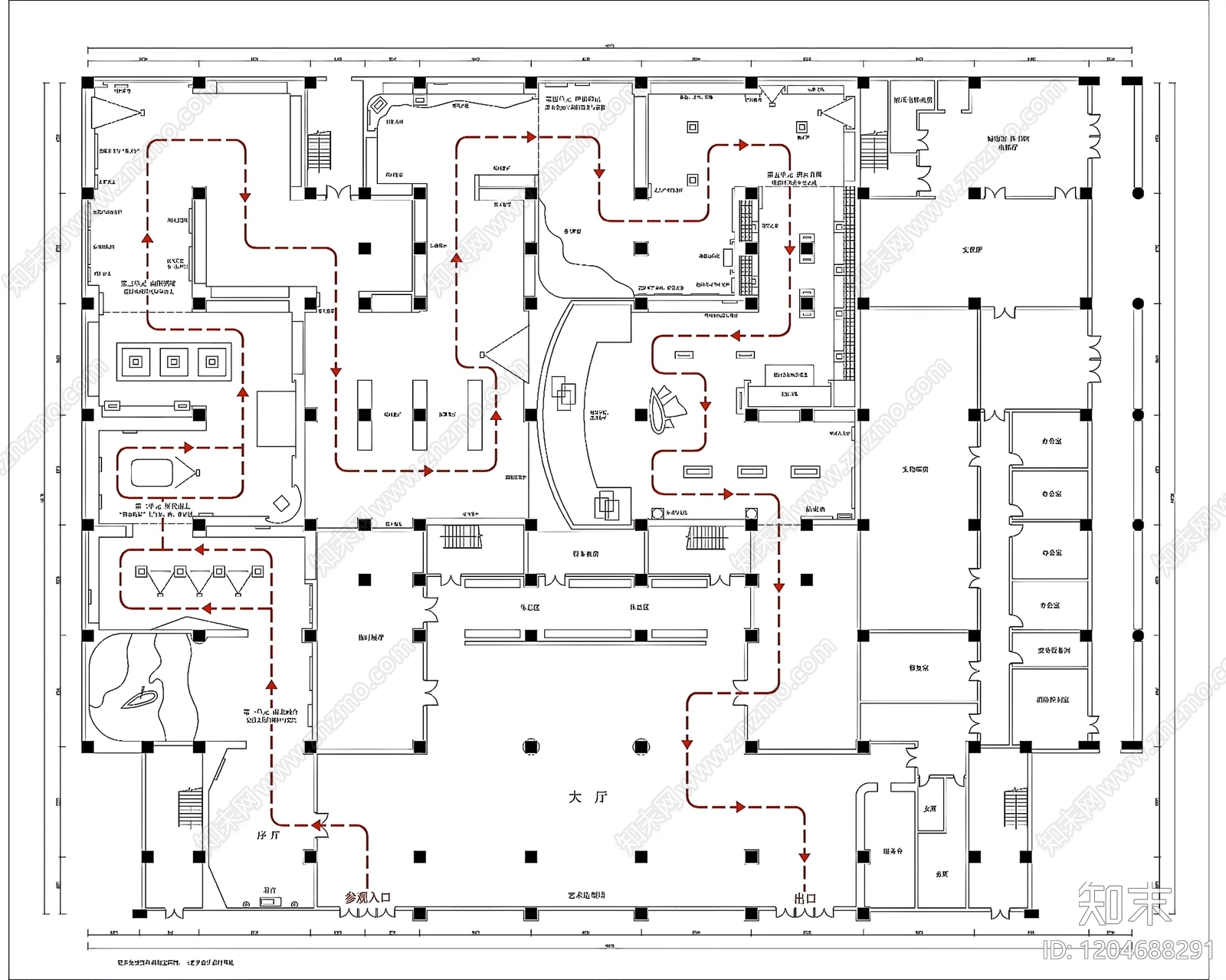 现代博物馆施工图下载【ID:1204688291】