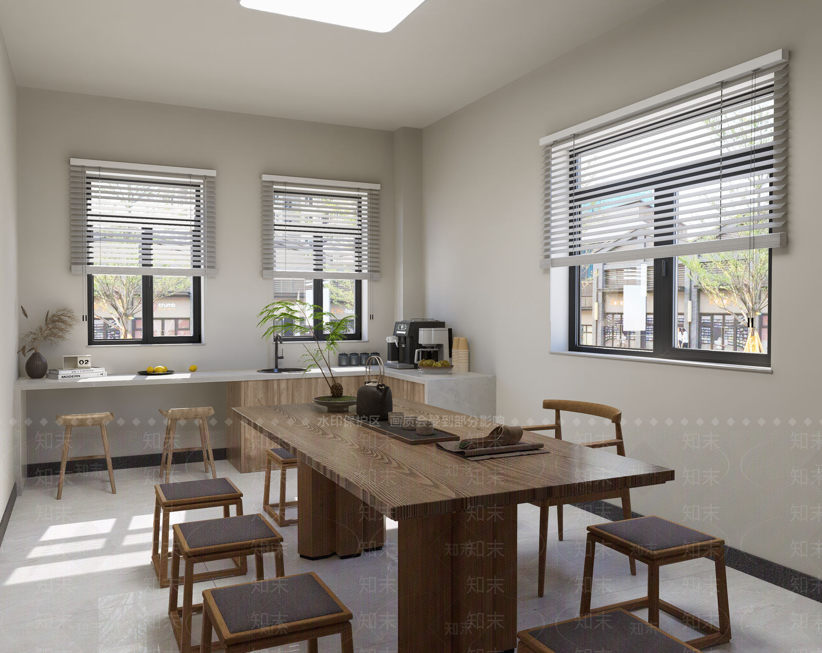 现代茶水间SU模型下载【ID:1204688670】