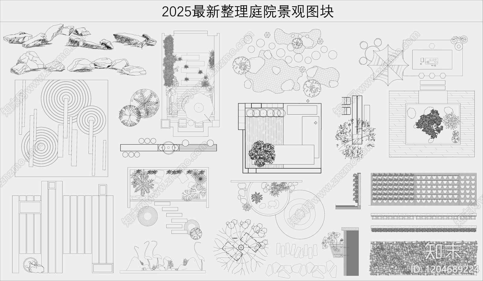 中庭绿化cad施工图下载【ID:1204689224】