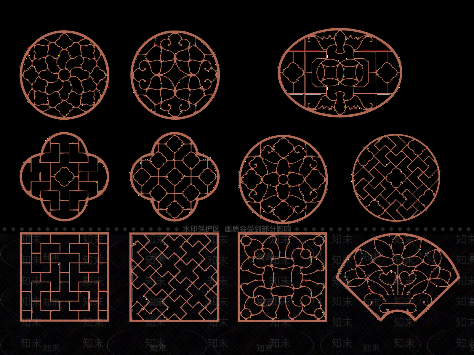 新中式中式镂花窗SU模型下载【ID:1204690430】
