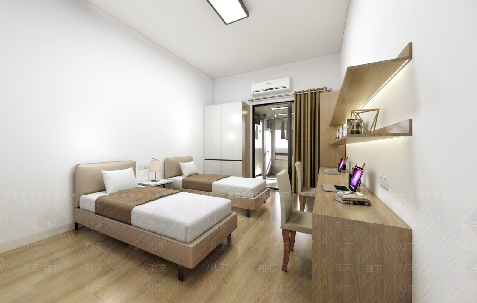 现代轻奢宿舍SU模型下载【ID:1204690509】