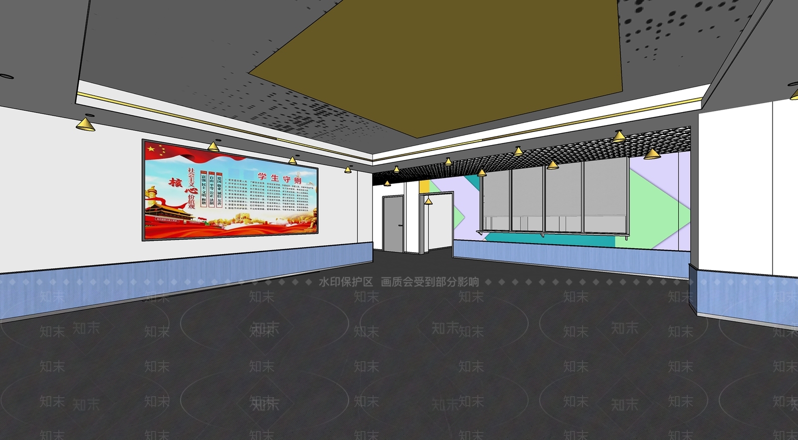 现代轻奢其他学校空间SU模型下载【ID:1204690796】