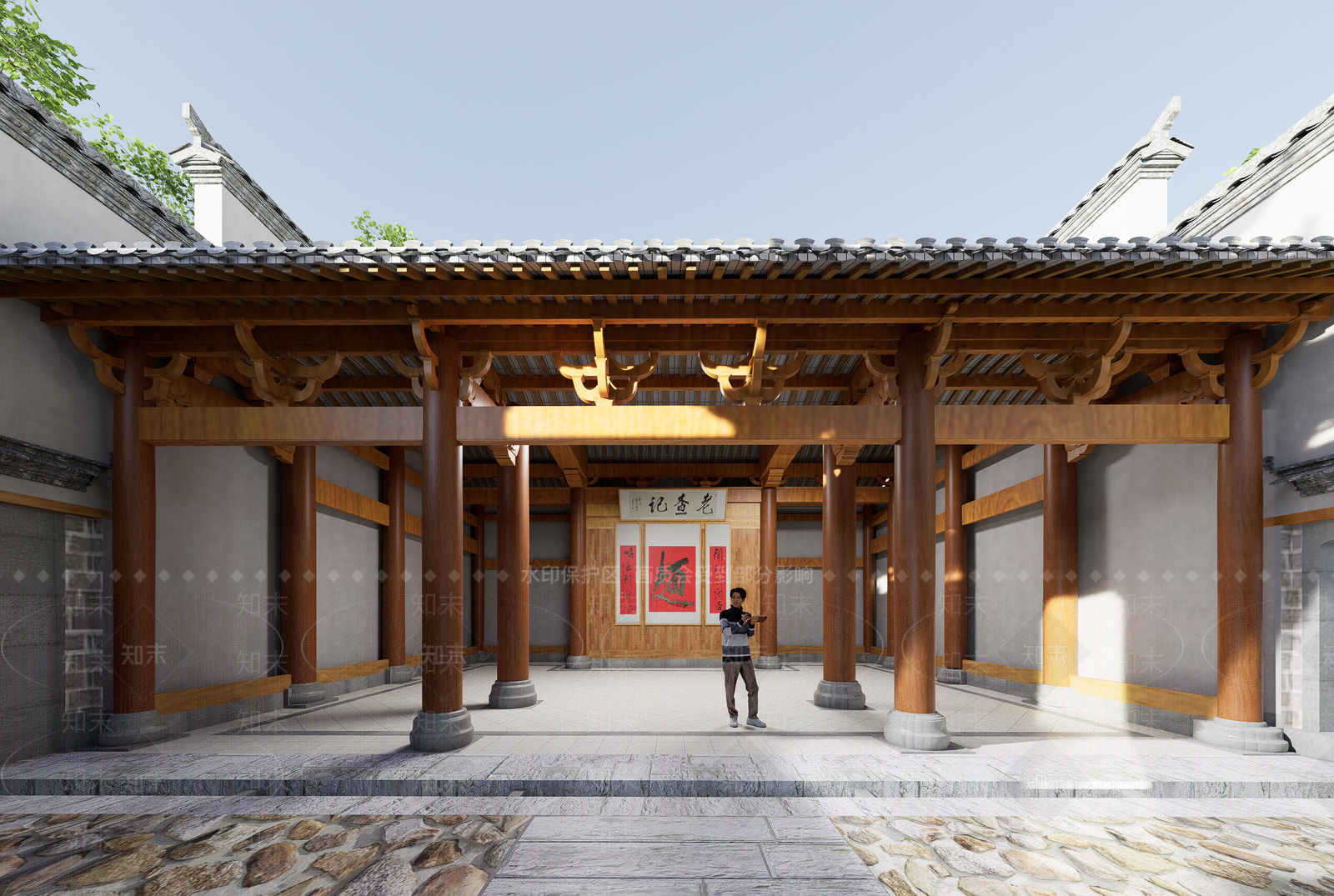 中式古建筑SU模型下载【ID:1204692737】