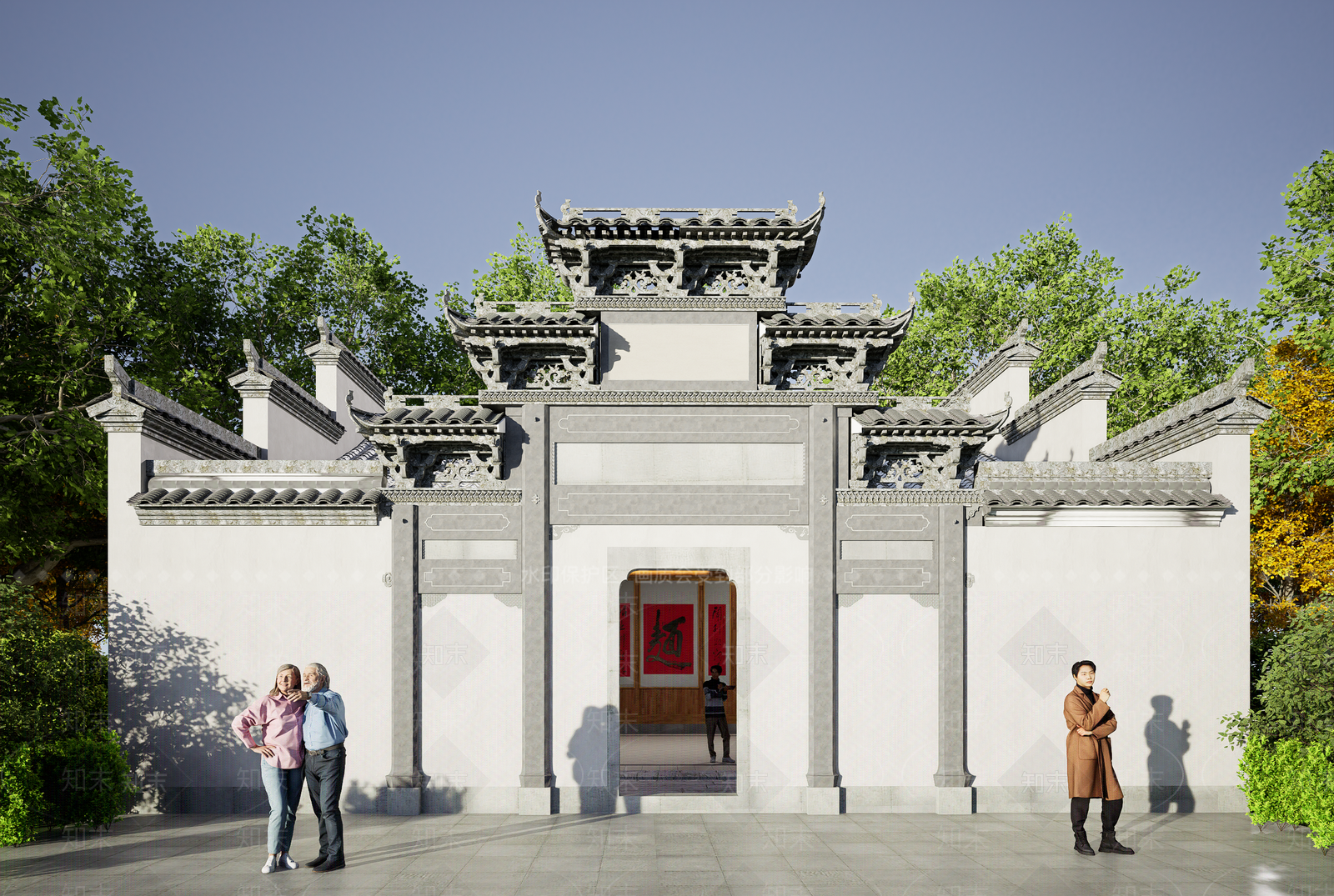 中式古建筑SU模型下载【ID:1204692737】