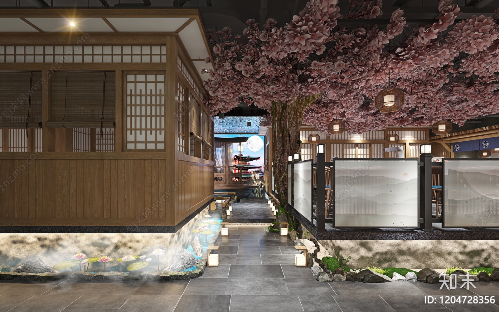 日式原木其他餐饮空间cad施工图下载【ID:1204728356】