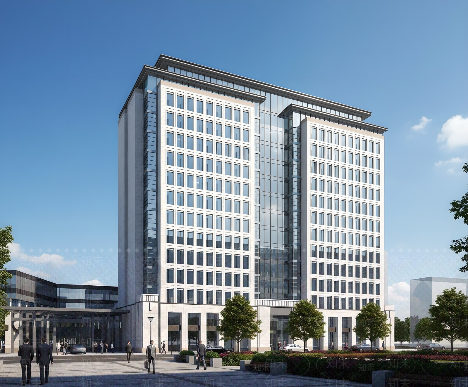 新中式中式办公楼SU模型下载【ID:1204695988】