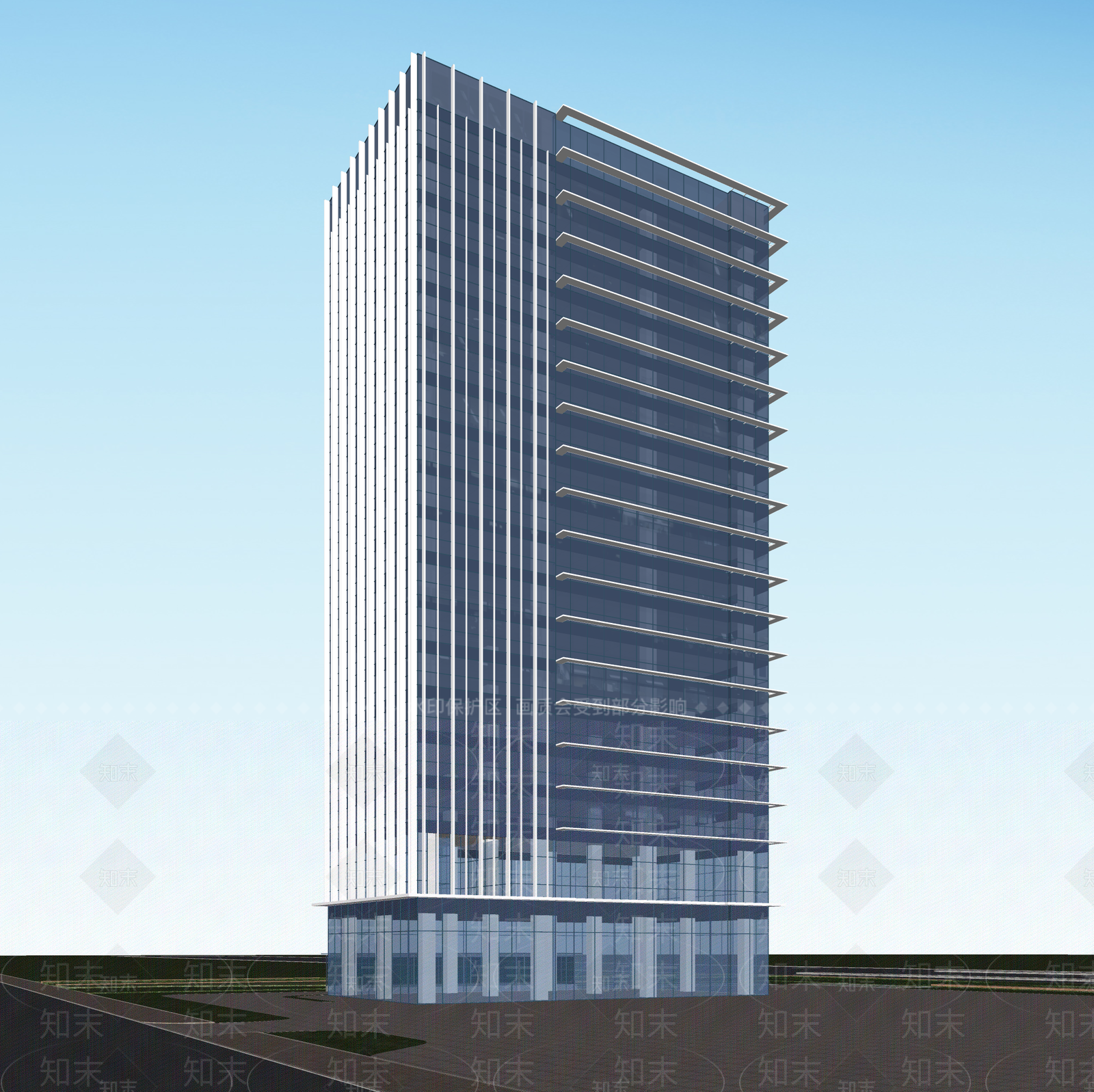 现代办公楼SU模型下载【ID:1204698437】