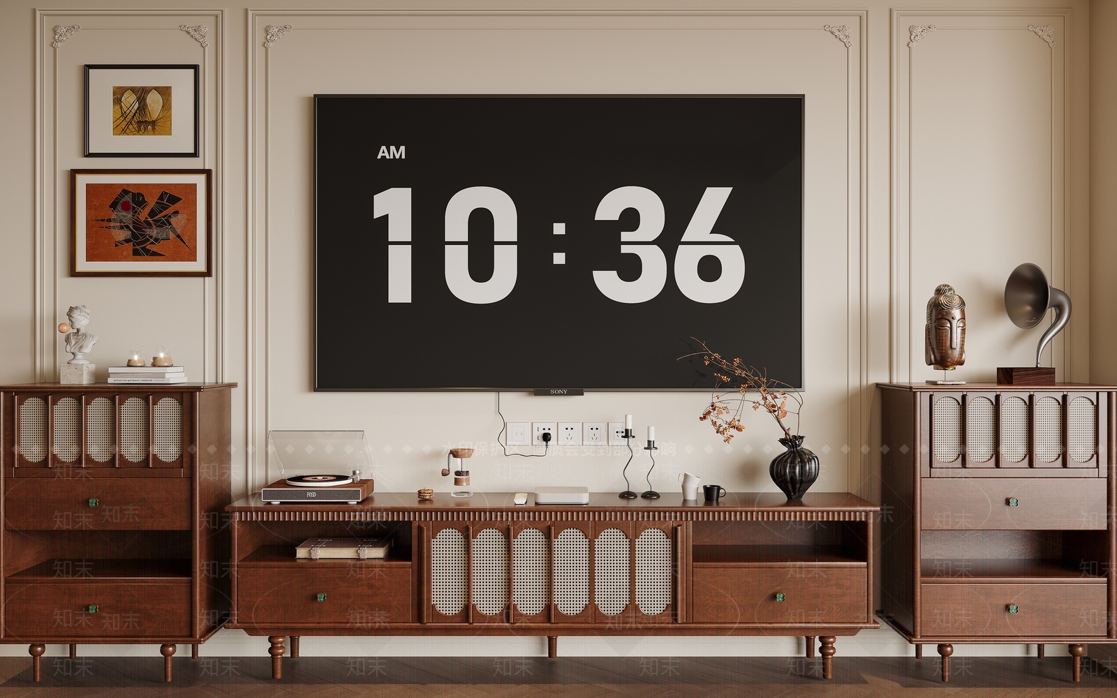 法式中古电视柜SU模型下载【ID:1204700000】