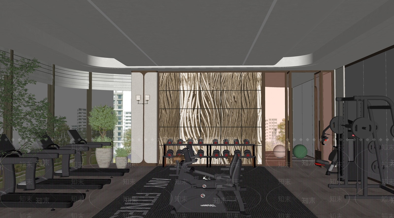 现代轻奢其他酒店空间SU模型下载【ID:1204708833】