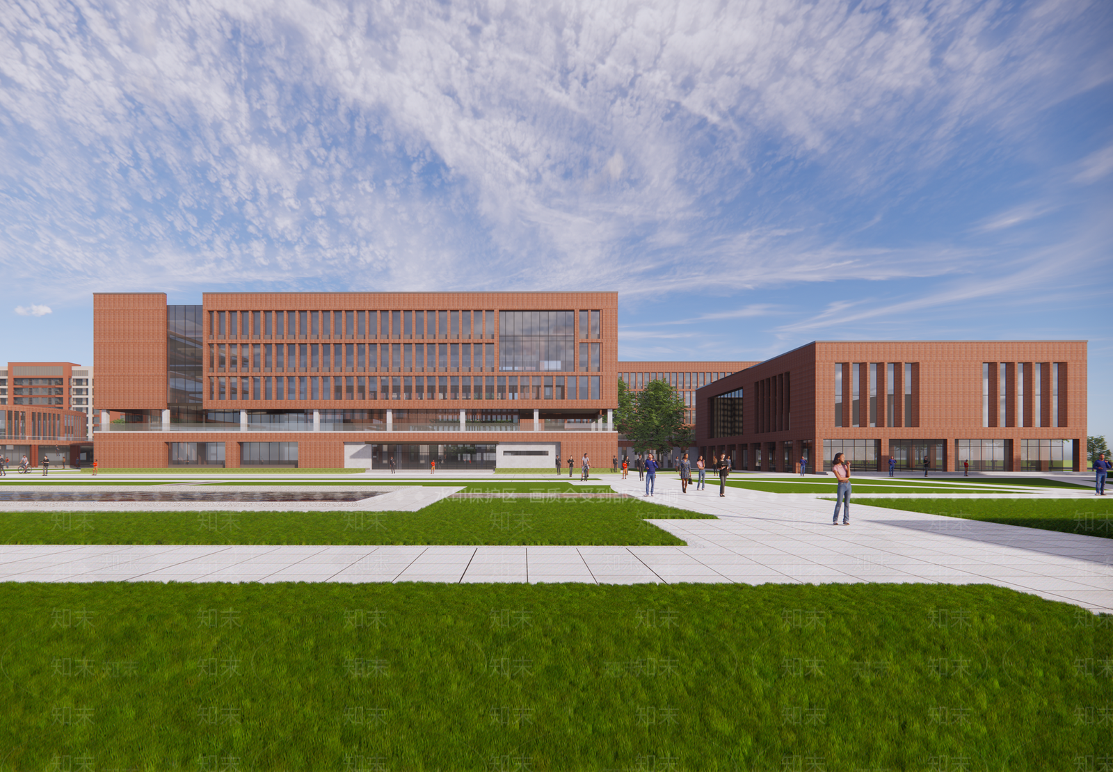 现代中式学校建筑SU模型下载【ID:1204861536】