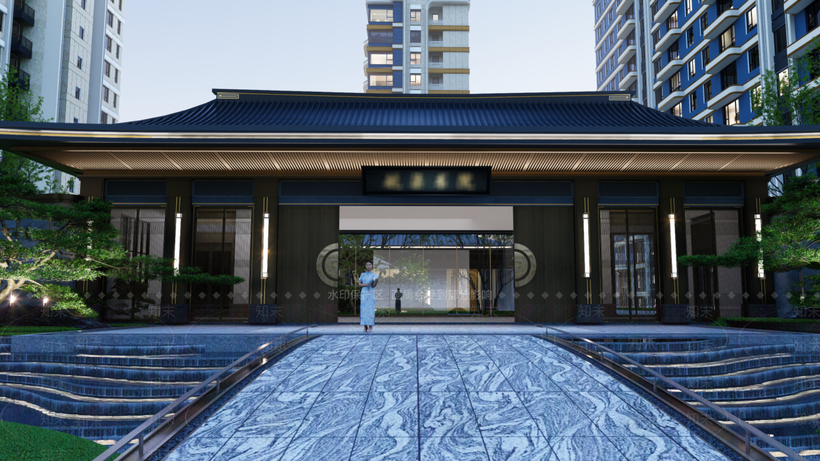 中式新中式入口大门SU模型下载【ID:1204712111】