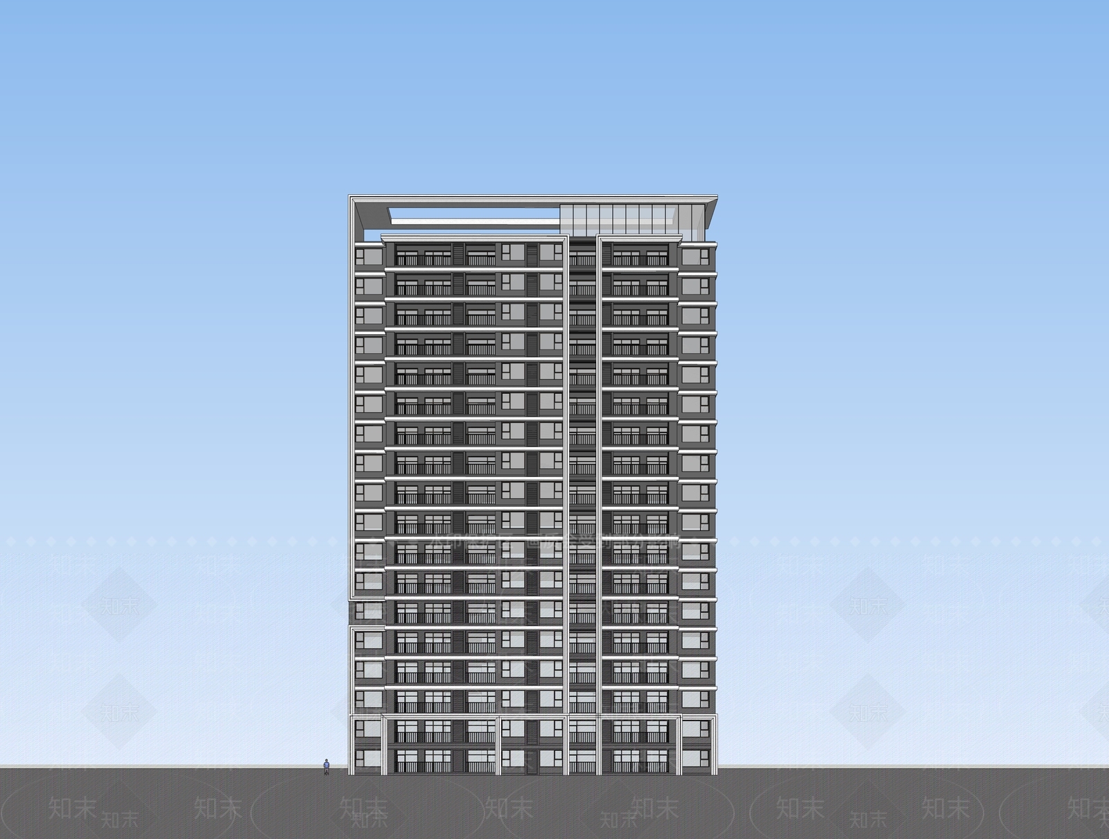 现代高层住宅SU模型下载【ID:1204714697】