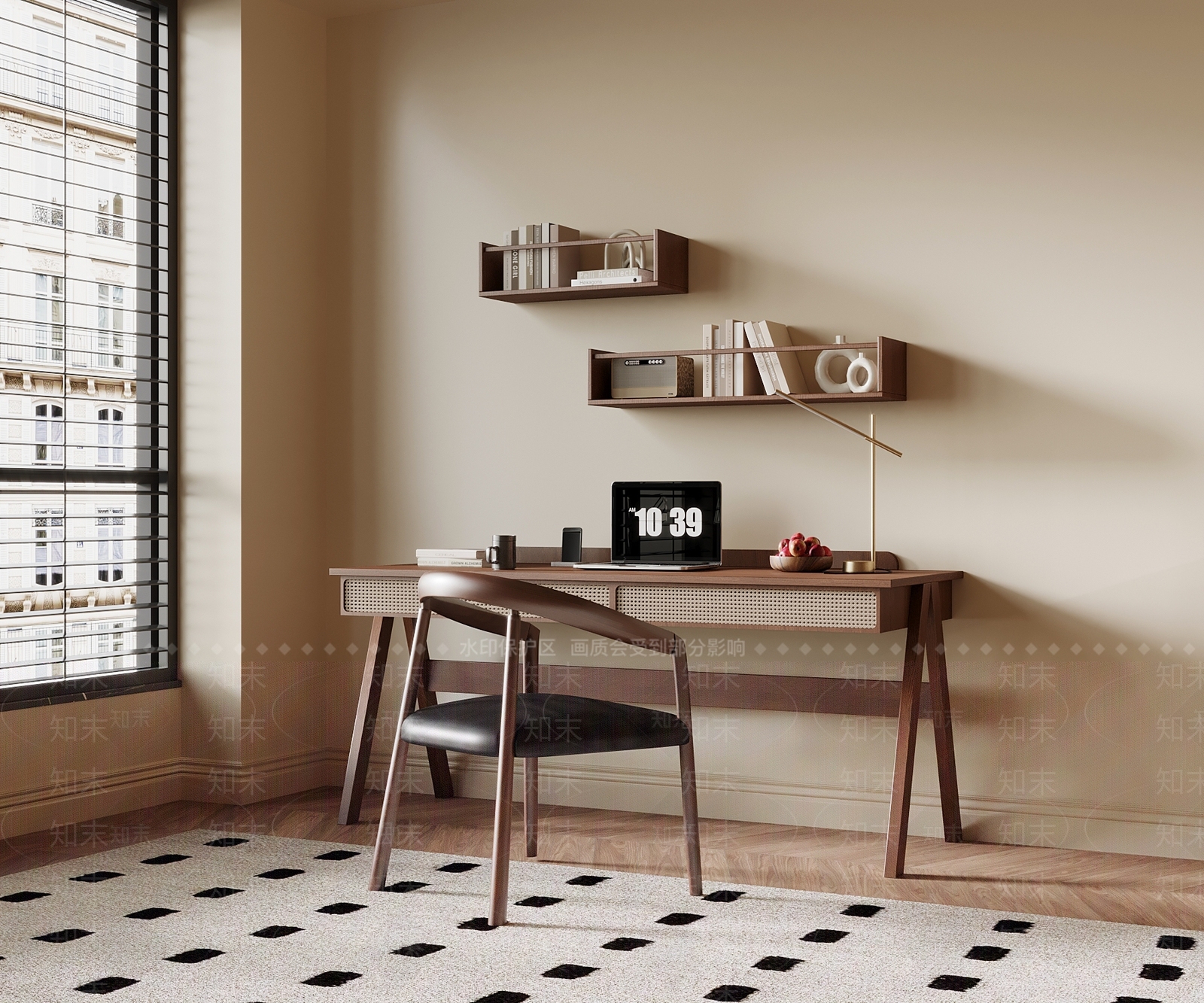 中古书桌椅3D模型下载【ID:1204718191】