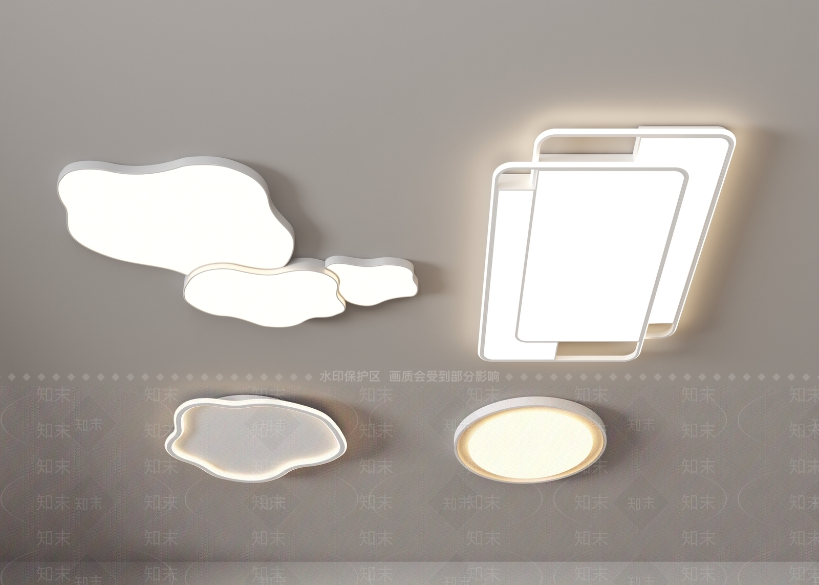 现代灯具组合3D模型下载【ID:1204719903】