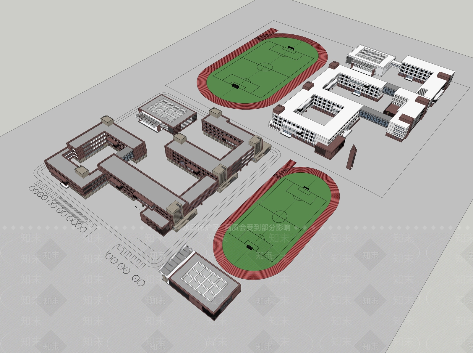 现代学校建筑SU模型下载【ID:1204722800】