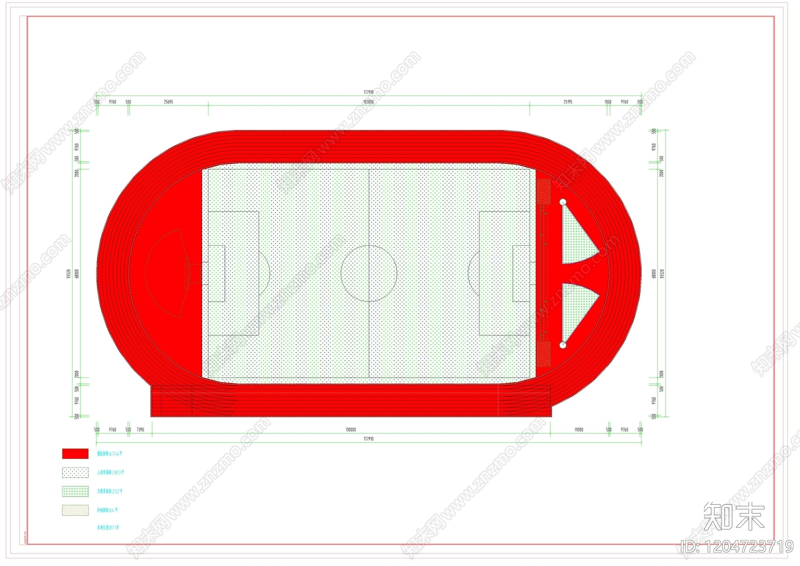 现代操场施工图下载【ID:1204723719】