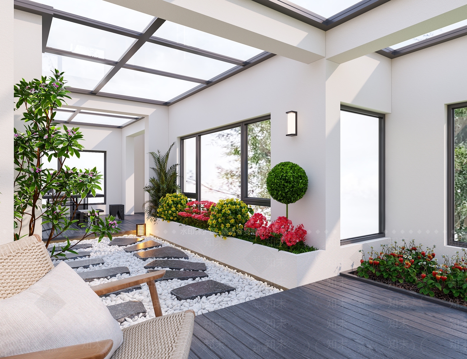 现代简约屋顶花园3D模型下载【ID:1204725119】