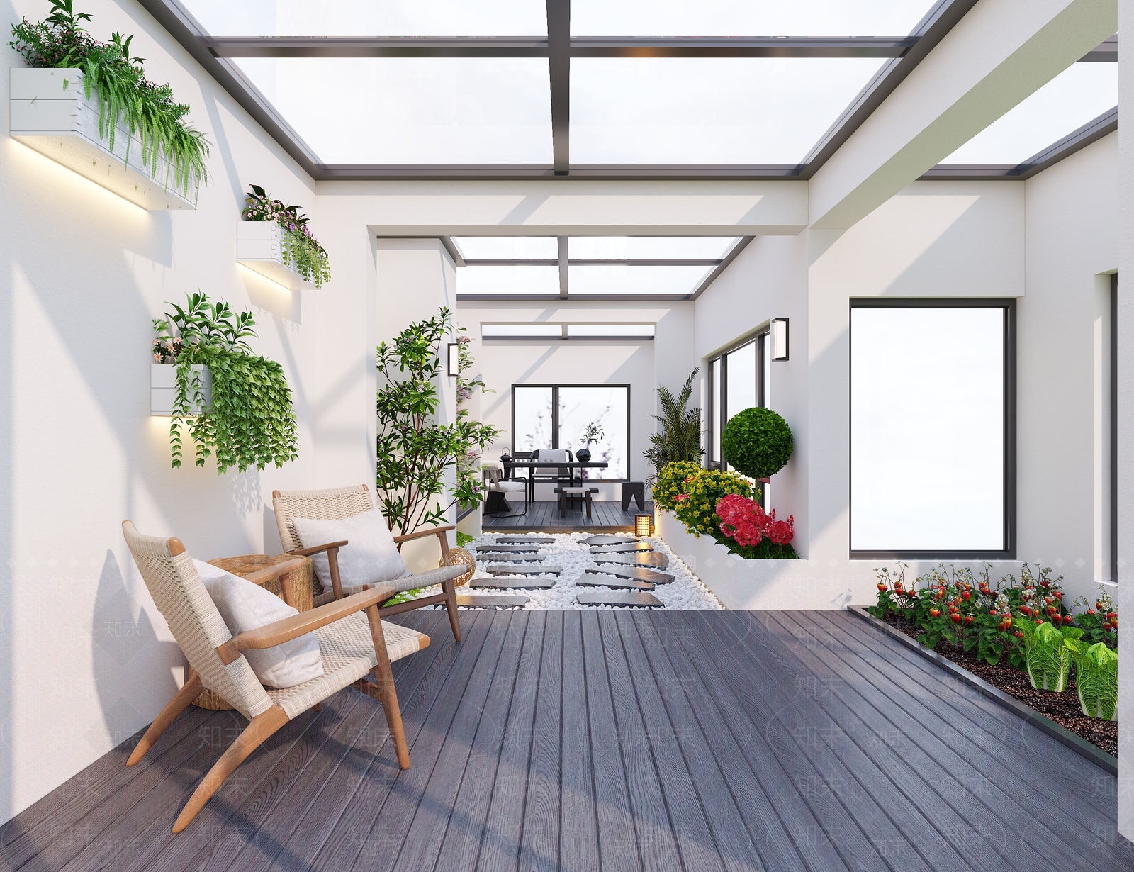 现代简约屋顶花园3D模型下载【ID:1204725119】
