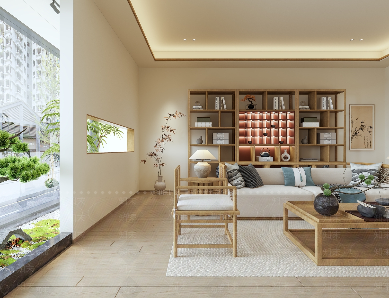 新中式原木珠宝店3D模型下载【ID:1204725576】