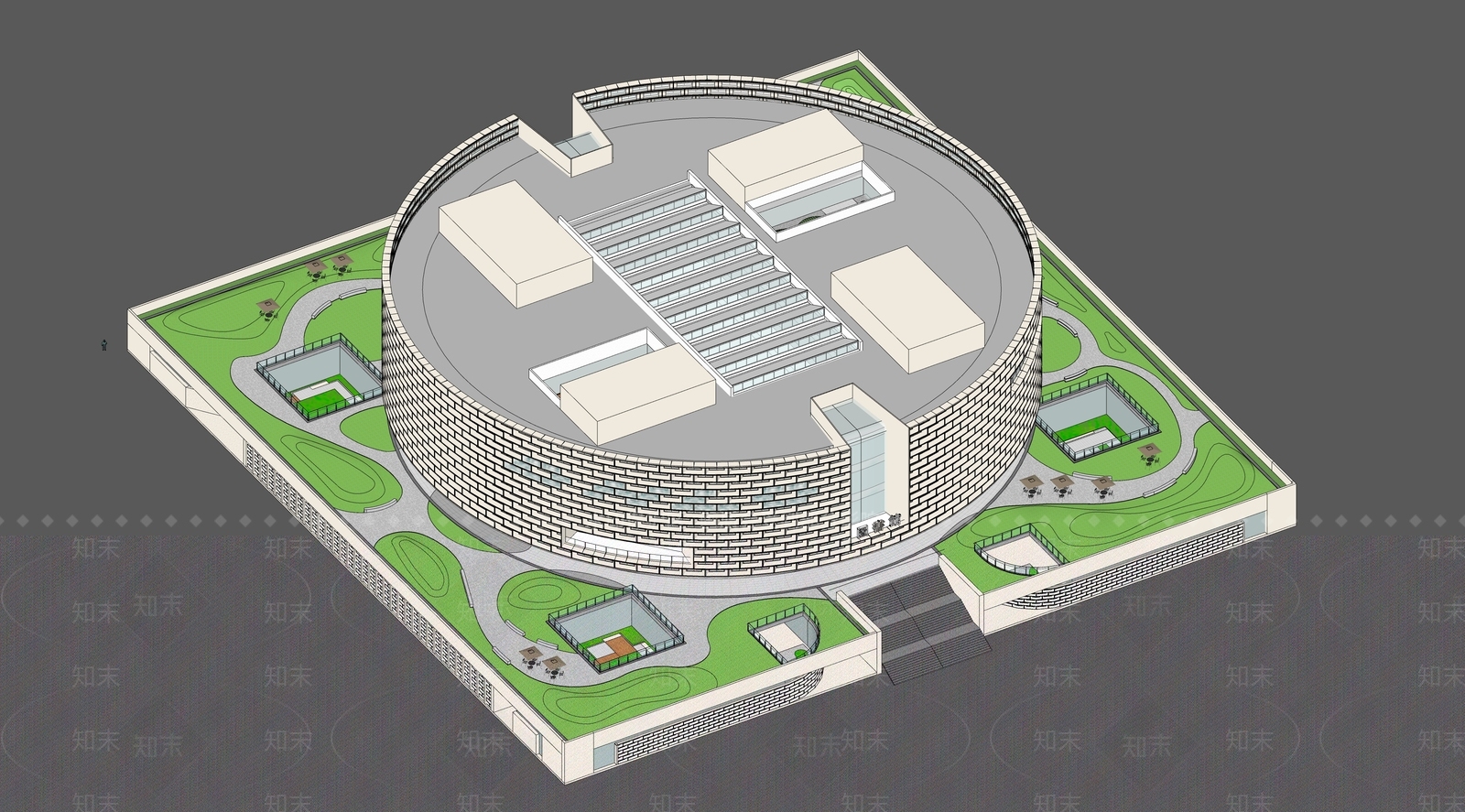 现代极简图书馆SU模型下载【ID:1204726064】