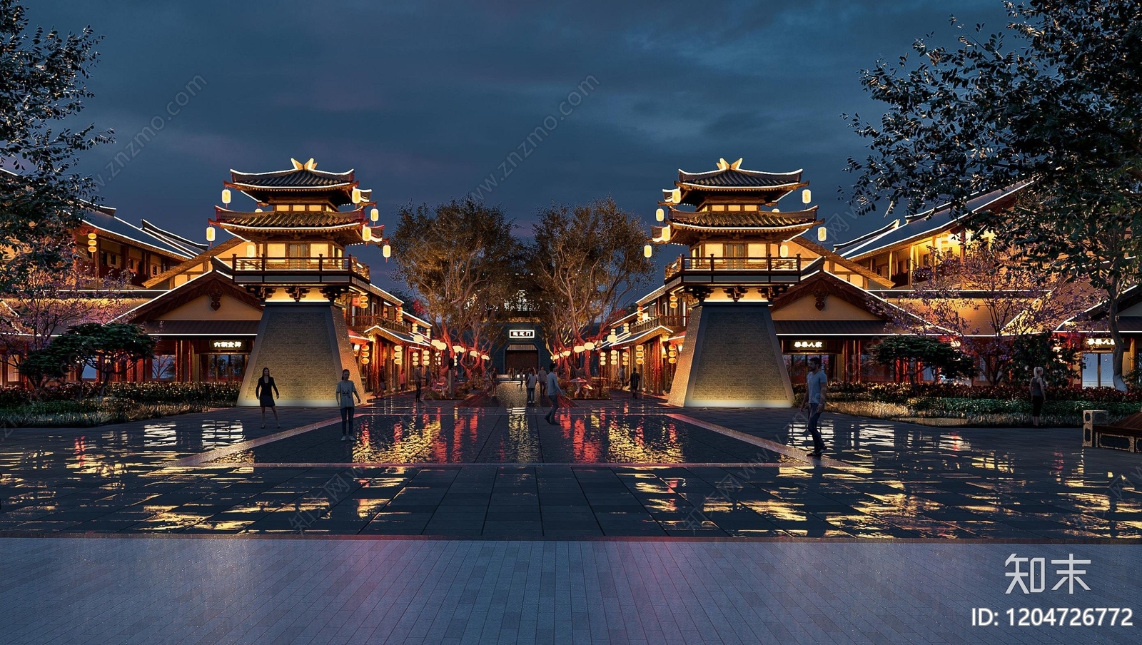 新中式旅游小镇景观下载【ID:1204726772】