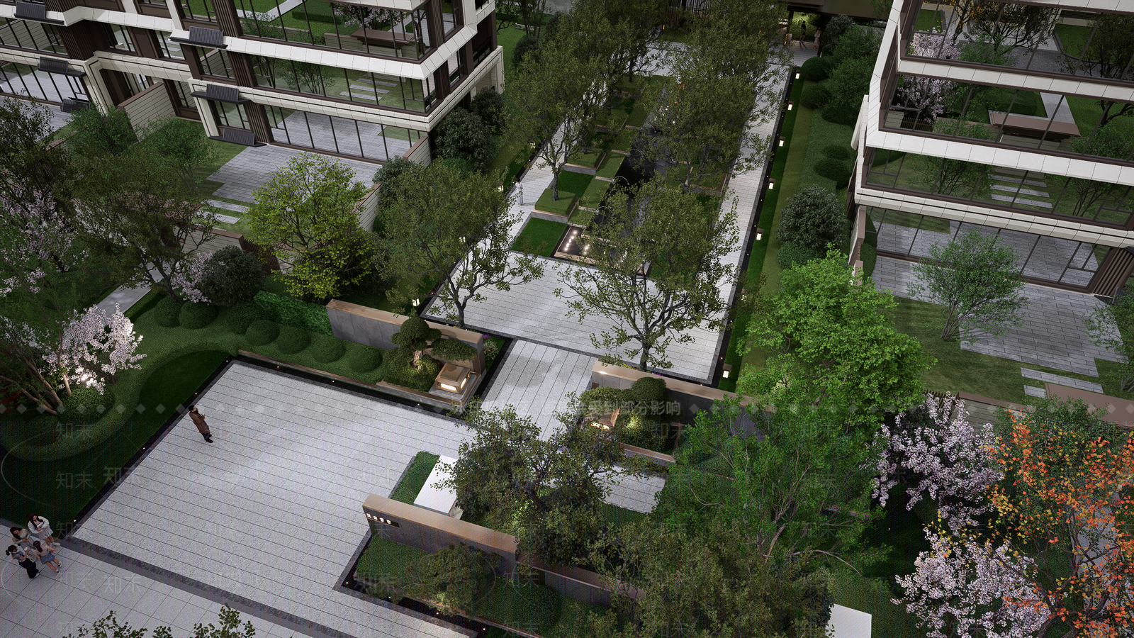 现代简约住宅区景观SU模型下载【ID:1204827150】