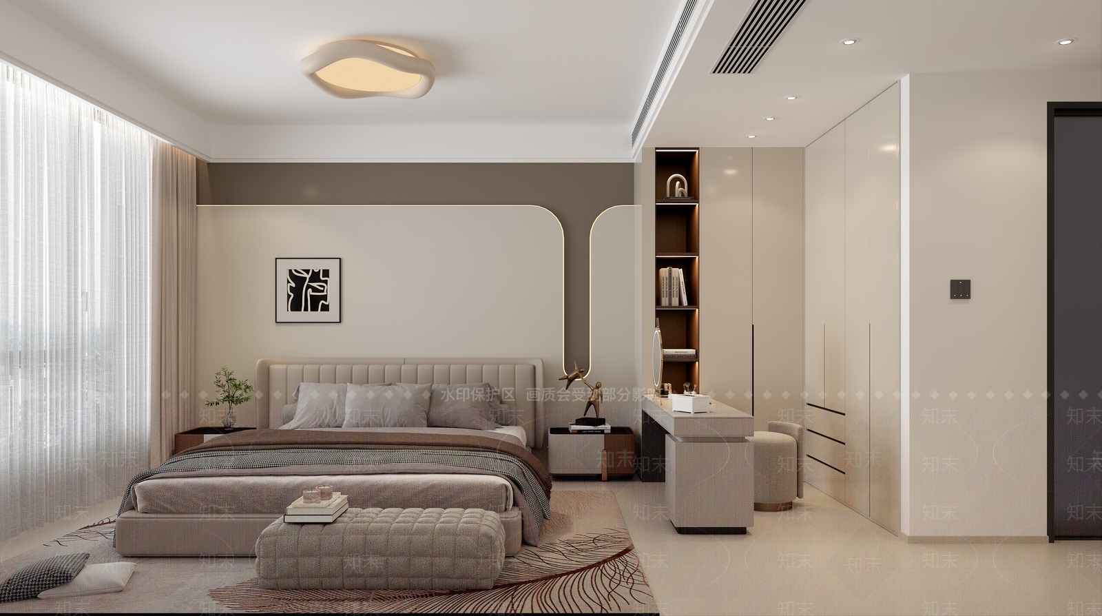 浅灰色梳妆台梳妆台3D模型下载【ID:1227500696】