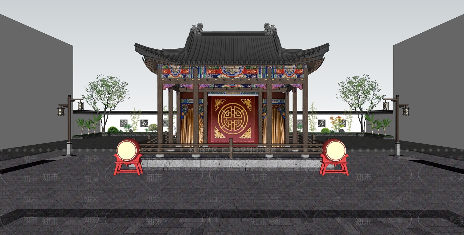 中式亭子SU模型下载【ID:1204732195】