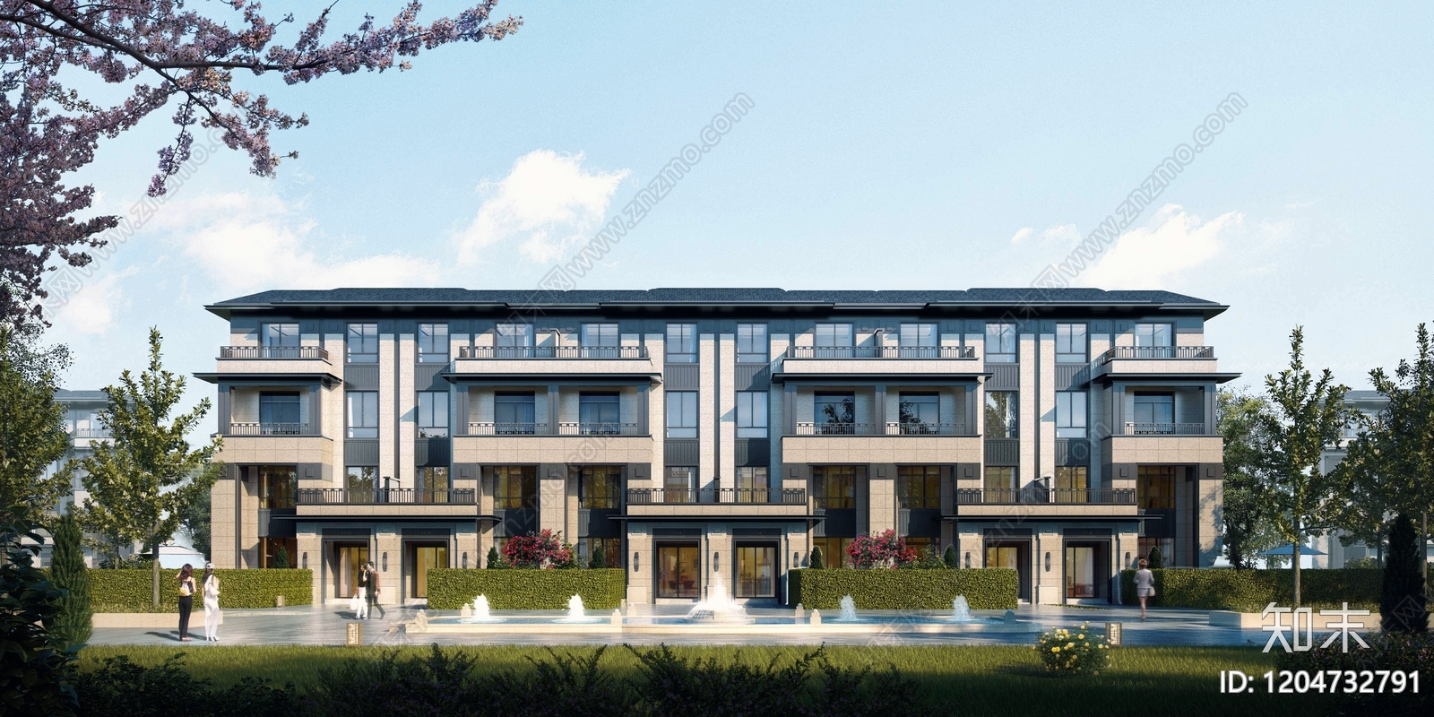 新中式住宅项目效果图下载【ID:1204732791】